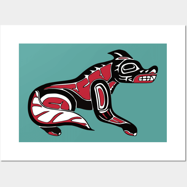 Pacific Northwest  Coast Native Haida Wolf Wall Art by Beltschazar